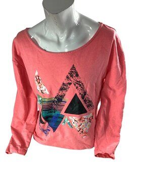 Everlast Womens Coral Graphic Long Sleeve Sweatshirt*Casual Top*XL*EUC